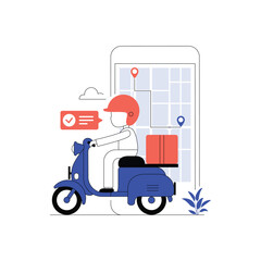 Online shopping concept illustrations. illustrations of people in delivery order