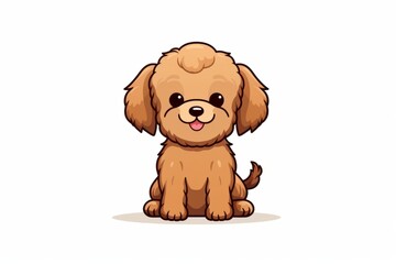 brown Poodle Illustration on white background