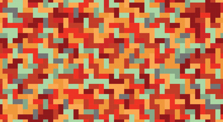 Vector seamless random pattern illustration background pantone earth tone vintage tiles
