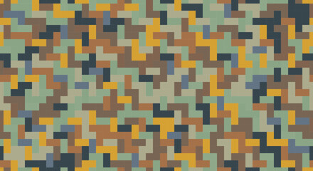Vector seamless random pattern illustration background pantone earth tone vintage tiles