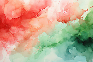 Fototapeta premium Watercolor texture green and red, nuetral