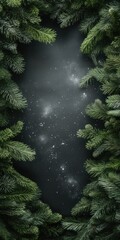 Christmas Evergreen: A Beautiful Abstract Art Composition with Nature's Evergreen Tree Branches. Ideal for Christmas Card Backgrounds.