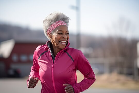 Senior woman going for a run and living a healthy lifestyle for longevity