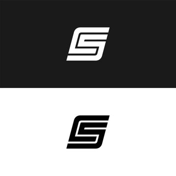 CS logo. C S design. White CS letter. CS, C S letter logo design. Initial letter CS linked circle uppercase monogram logo.