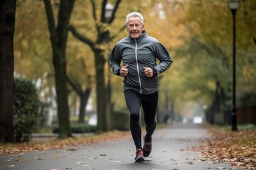 Senior man going for a run and living a healthy lifestyle for longevity
