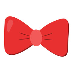 Lush red bow on white background, vector