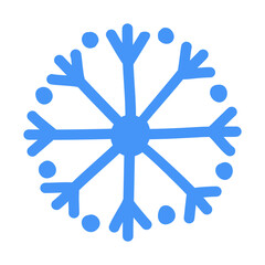 Hand drawn snowflake, winter design element, flat vector