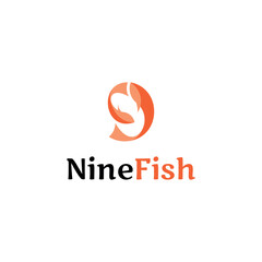 Nine Fish Logo Suitable for restaurant business