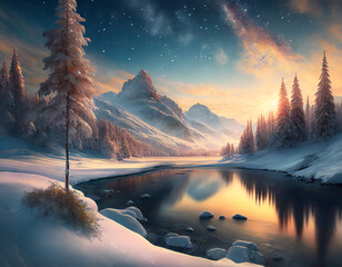 Beautiful winter scenery 