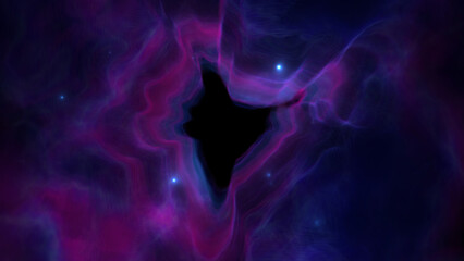 Abstract Fantasy Blue Purple Shine India Simple Map Shape Tunnel Space Nebula Clouds With Light Stars Background - obrazy, fototapety, plakaty