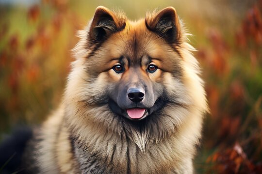 Eurasien Dog Portrait Generative Ai