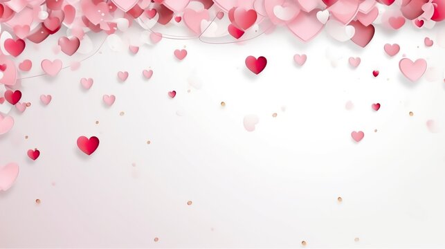 valentine background love heart Illustration Valentine.pink.Generative AI