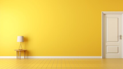 Minimalistic yellow abstract background with soft natural light for showcasing products