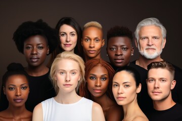 Obraz premium A collage of different faces of the different ethnicities.