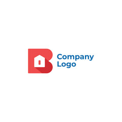Logo B with a house symbol in the empty space is suitable for property businesses