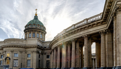 Fototapeta na wymiar Saint Petersburg Russia, September 04, 2021: Kazan Cathedral