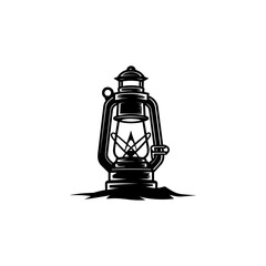 Vintage classic shinning lantern logo icon vector template