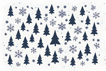 Obraz premium Holiday Christmas trees snow flakes background wallpaper 