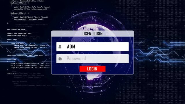 COMPUTER HACKED and Earth Connections Network, Animation, Background, Loop, 4k
