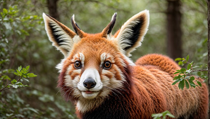 fantasy red panda-deer animal