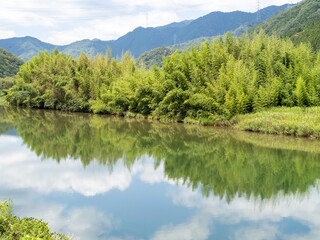 揖保川の風景。(兵庫県宍粟市内)
