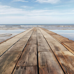 Wooden walkway to the sea 01