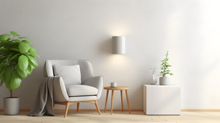 Stylish interior, plants, and elegant personal accessories. Home decor. Interior design, minimalism, calm tone