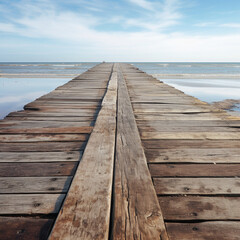 Wooden walkway to the sea 05