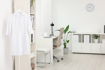 Modern medical office with doctor's workplace in clinic