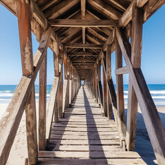 Wooden walkway to the sea 07