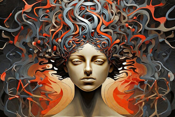 Explore the complexities of the mind with this abstract image capturing the essence of schizophrenia