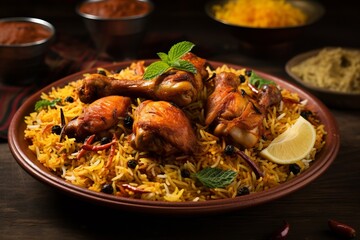 Kolkata Biryani Traditional Bengali Food Dish Generative Ai