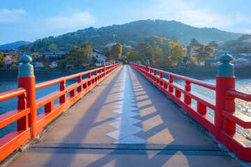 Kyoto, Japan - April 1 2023: Prefectural Uji Park with full bloom cherry blossom is the symbol of...