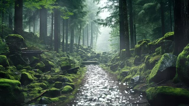 The Forest of Serenity. Seamless looping 4K time lapse video footage