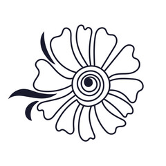Vector hand drawn daisy outline illustration