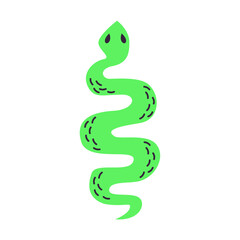 Vector hand drawn snake on white background