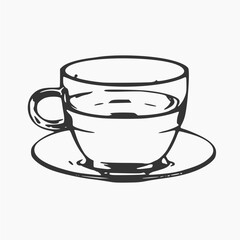 hand drawn coffee cup vector