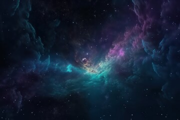 Naklejka na ściany i meble Universe galaxy wallpaper background,Universe galaxy in blue teal and purple tones