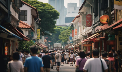 Obraz premium Asian crowd in the traditional city