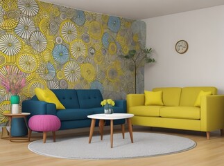 living room, for inspiration, for composing designer work, desktop background, video call background, commercial work and more.