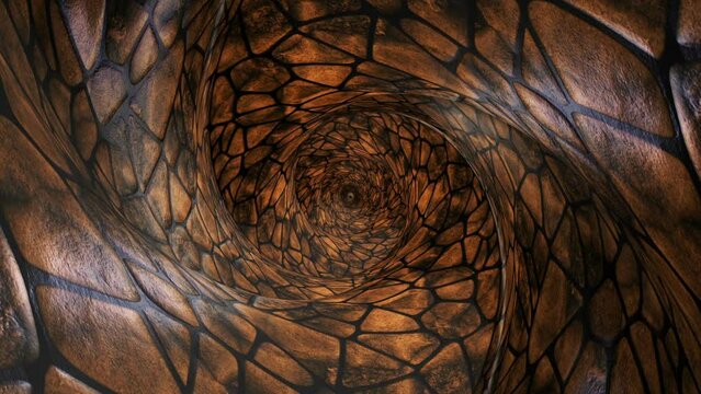 Fantasy Inside a Creepy Stones Tunnel Animation, Background, Loop

