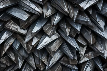 Fotobehang Metal alloy shards, surface, material texture © Castle Studio