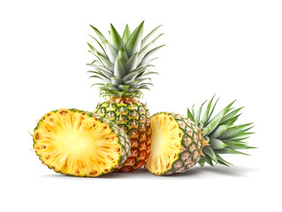Pineapple isolated on white background.