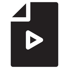 Video file icon with paper and play button