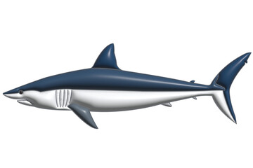 Naklejka premium SHARK ON A WHITE BACKGROUND
