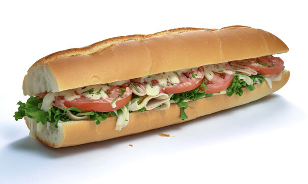 Italian sub with turkey, tomato and fresh mozzarella on hoagie roll