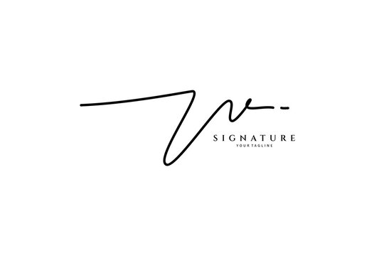 Vv initial signature logo. Handwriting logo template vector