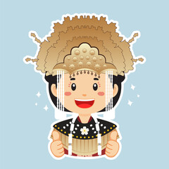 Happy Bangka Belitung Indonesian Character Sticker