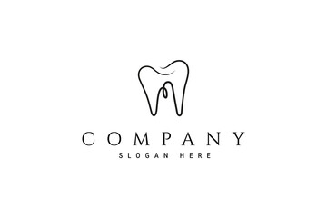 Abstract dental logo in line art design style