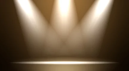 Foto op Canvas 壁にスポットライトが当たっている部屋/光/照明/展示/ステージ/壁/床/インテリア/ルーバー © HEIZY GRAPHIX